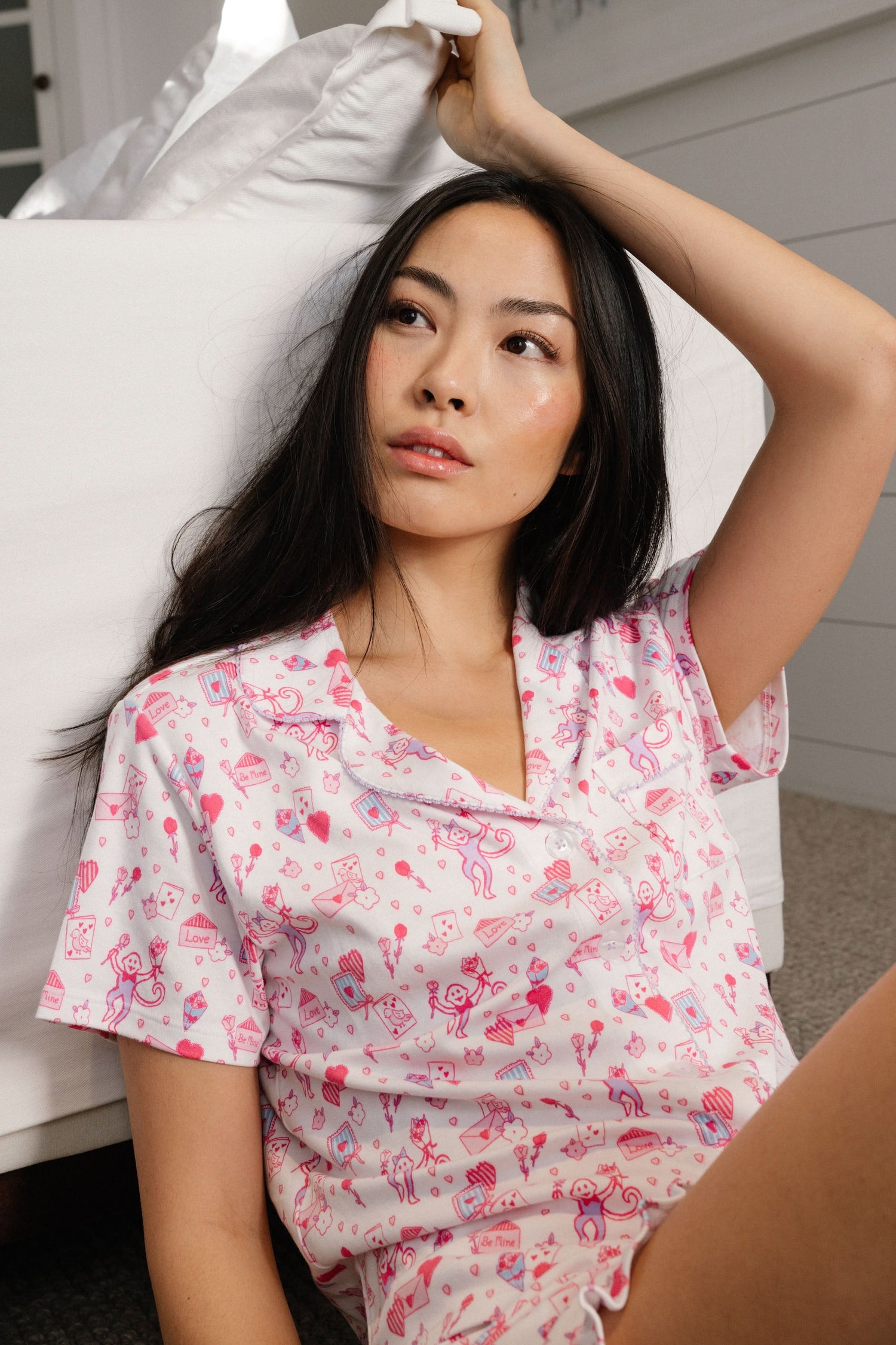 Roller Rabbit Pink Love Letters Wyatt Polo Pajamas