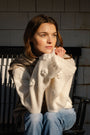 Roller Rabbit Cream Crochet Floral Quinn Sweater