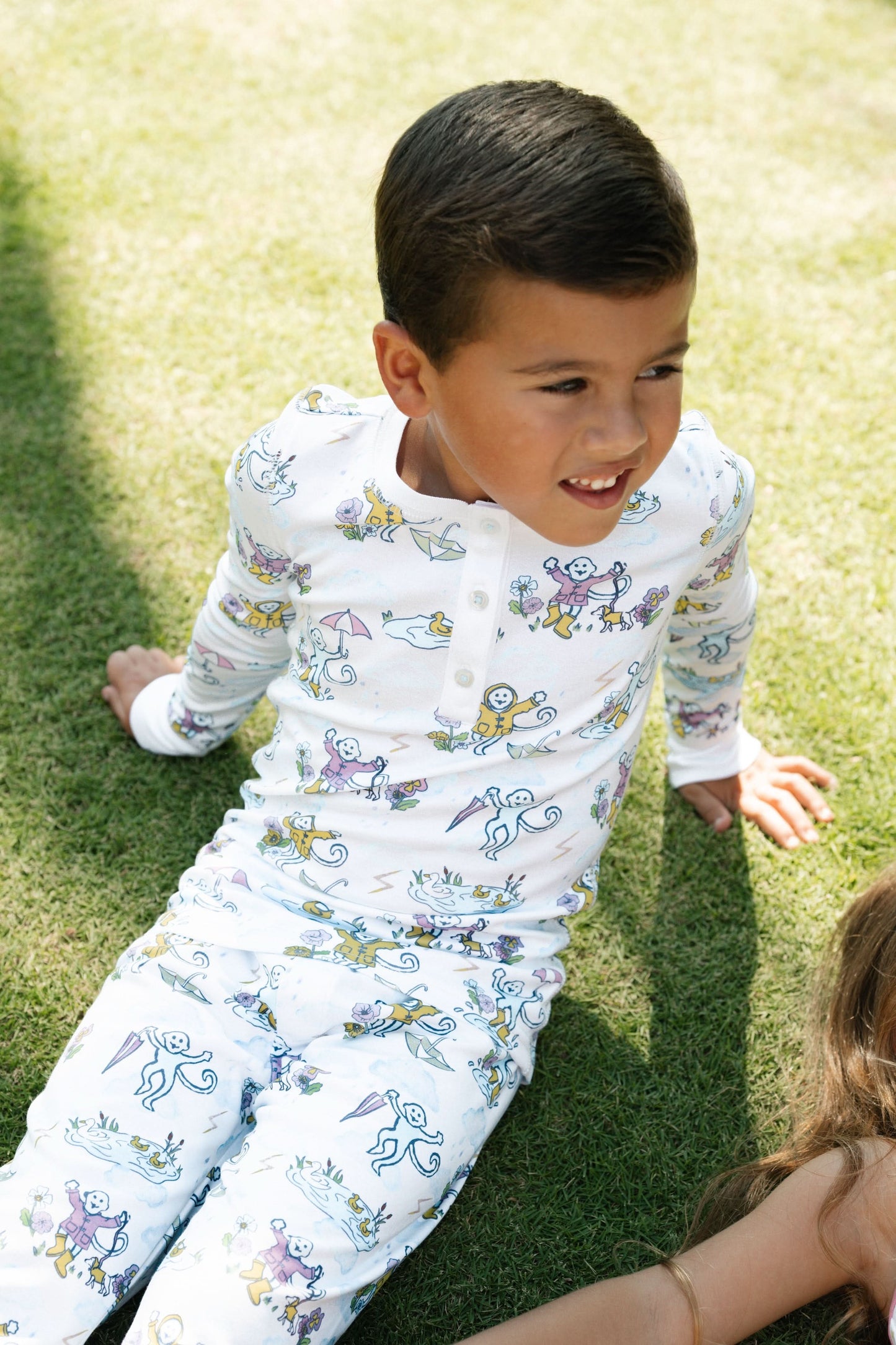 Roller Rabbit Pink Kids April Showers Pajamas