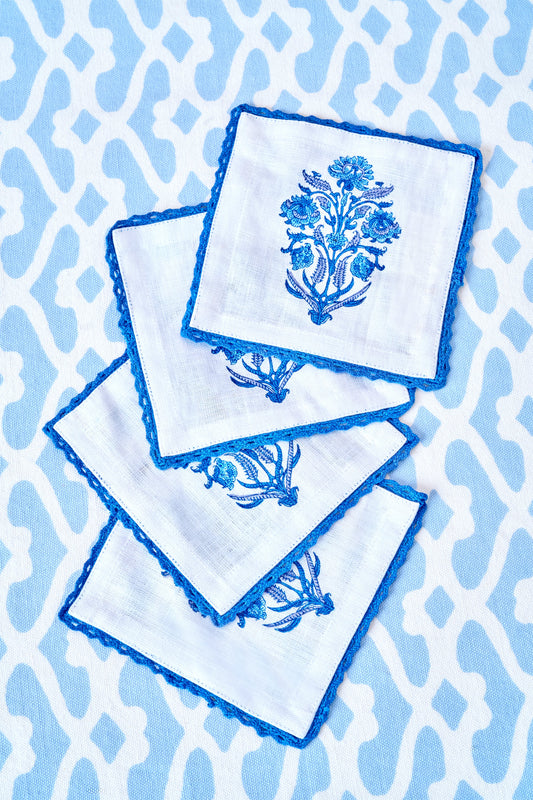 Roller Rabbit Lily Block Cocktail Napkin Set