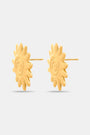 Roller Rabbit's Sunshine Stud Earrings showcase a gold sun-shaped design with a central spiral, displayed on a plain white background.