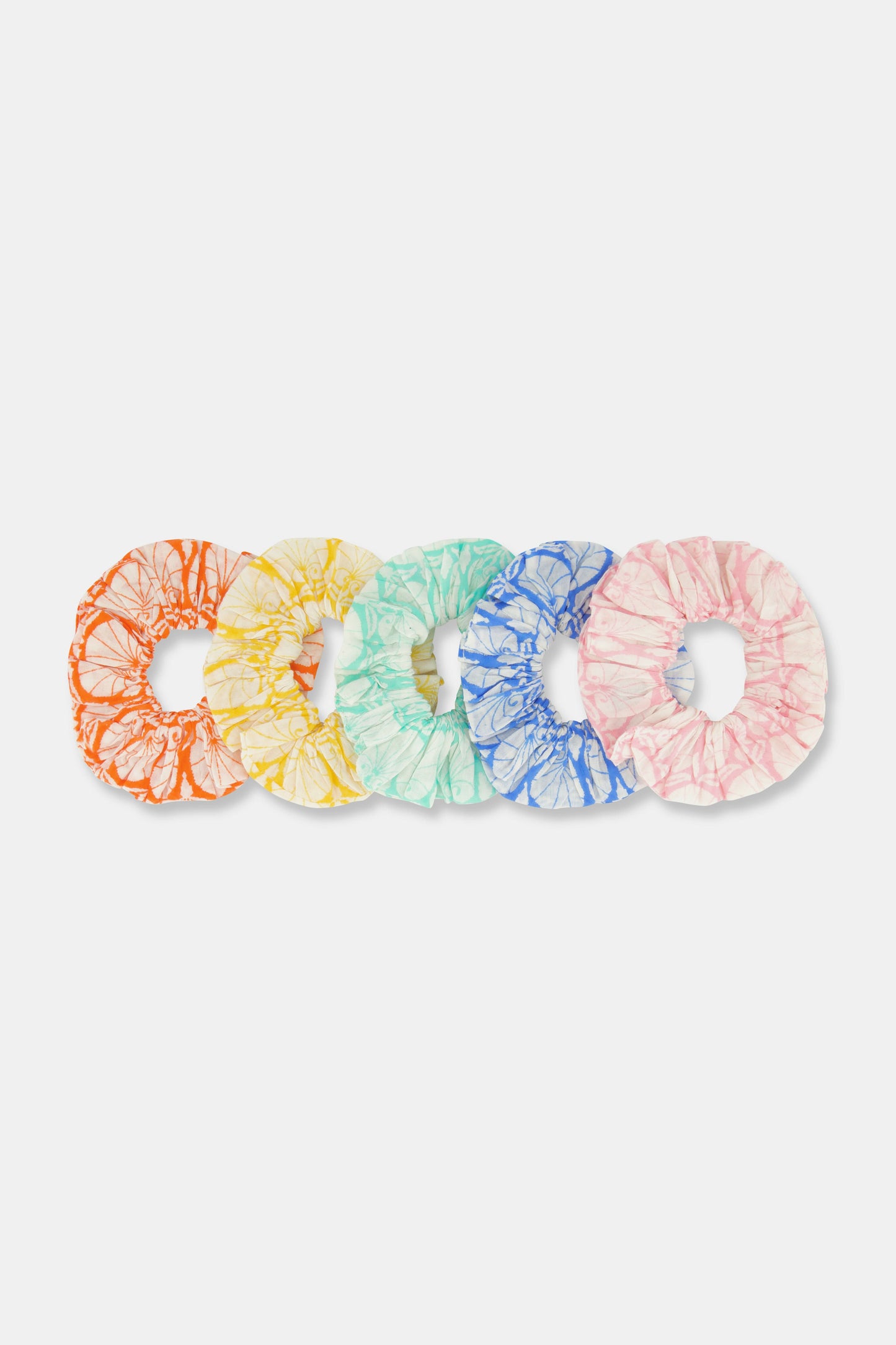 Roller Rabbit Multi Fan Geo Scrunchie Set Of 5