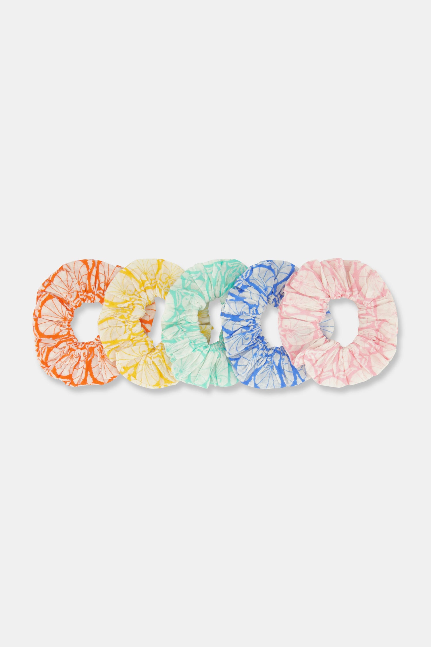 Roller Rabbit Multi Fan Geo Scrunchie Set Of 5