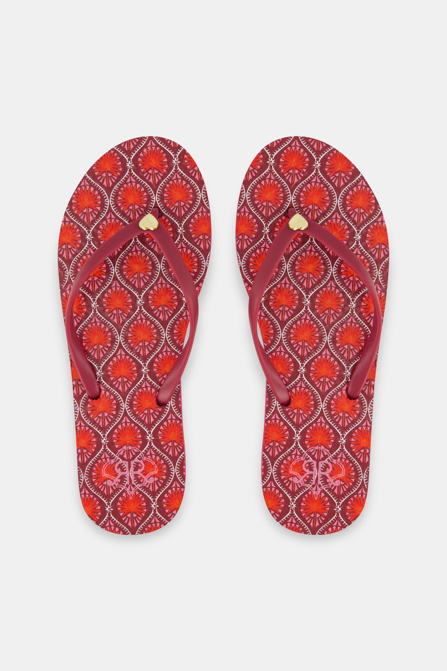 Roller Rabbit Burgundy Palm Fronds  Flip Flops