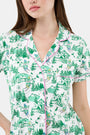 Roller Rabbit Green Ski Toile Polo Pajamas