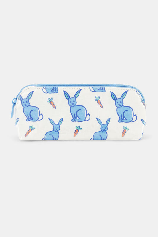 Roller Rabbit Blue Romy Rabbit Makeup Bag