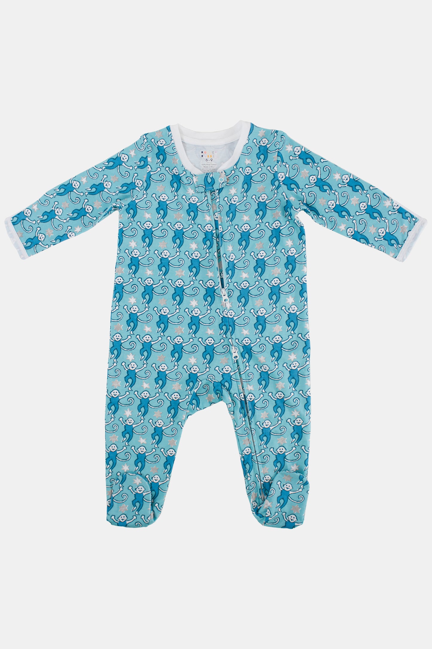 Infant Star Monkey Zipper Footie