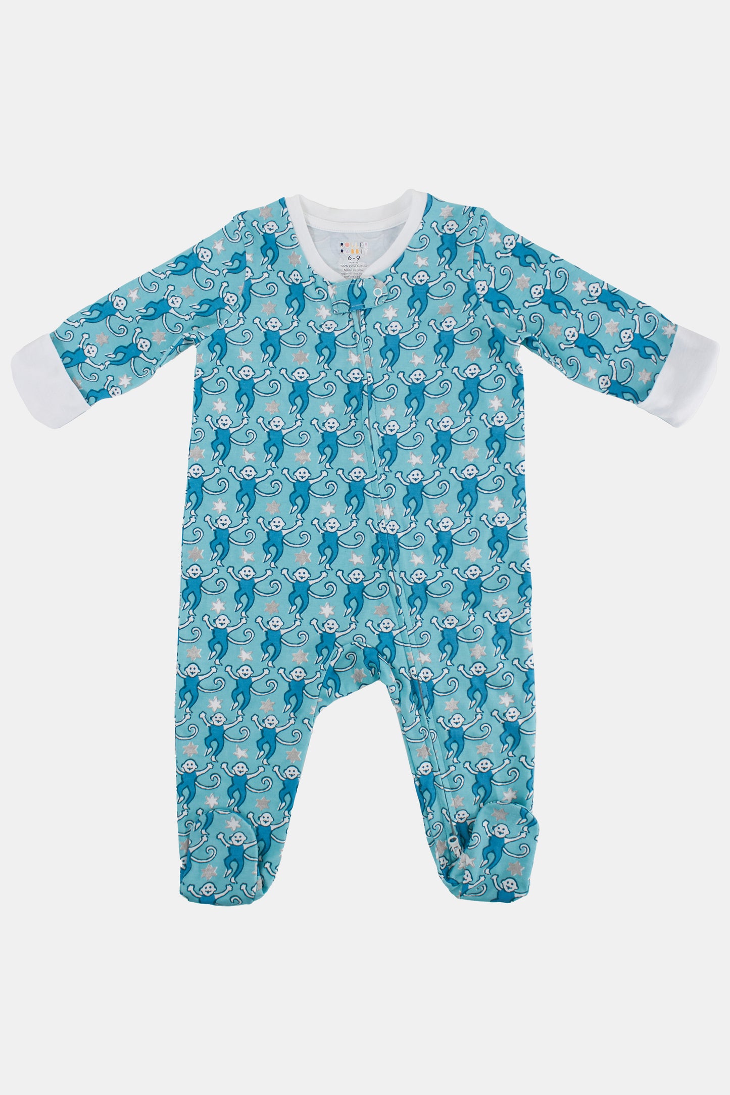 Infant Star Monkey Zipper Footie