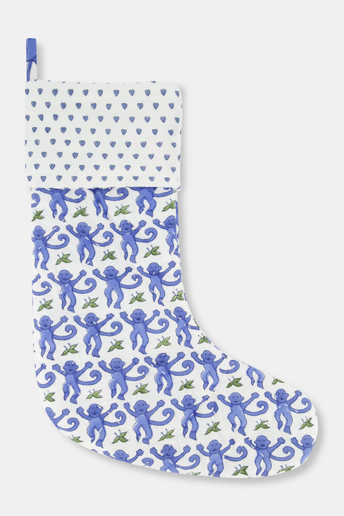 Monkey/Hearts Quilted Stocking