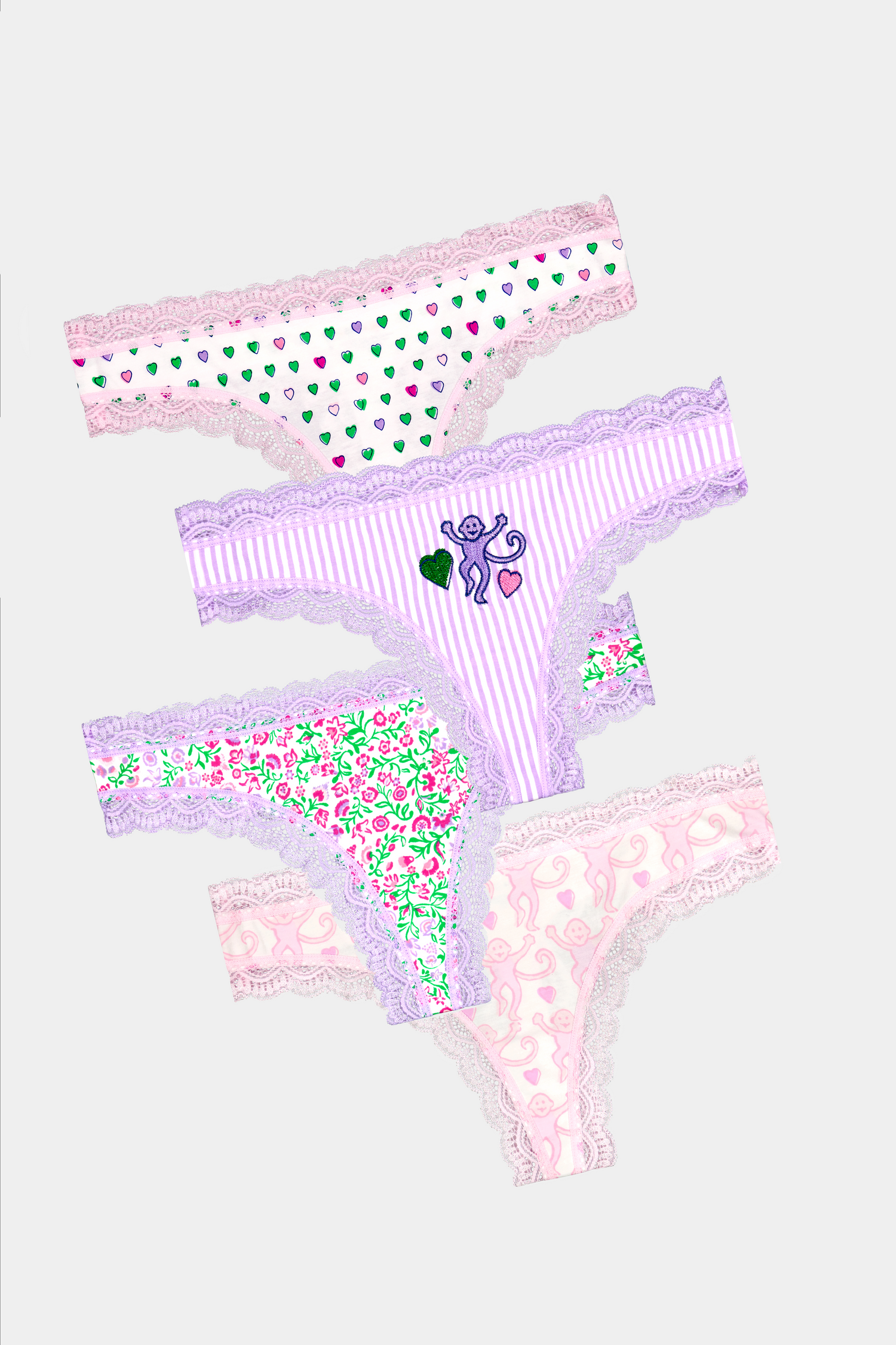 Roller Rabbit Mixed Icon Thong 4 Pack