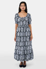 ROLLER RABBIT NAVY TRELLIS FLORAL MAREN DRESS