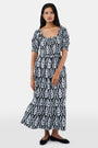 ROLLER RABBIT NAVY TRELLIS FLORAL MAREN DRESS