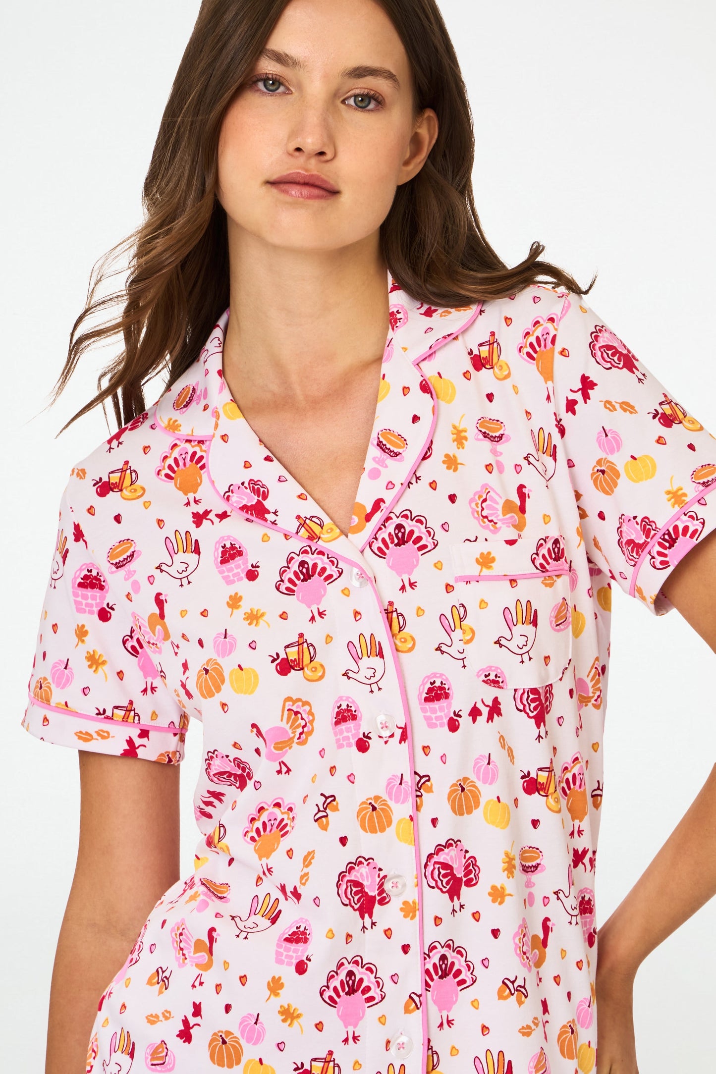 Roller Rabbit Orange Fall-A-Palooza Polo Pajamas