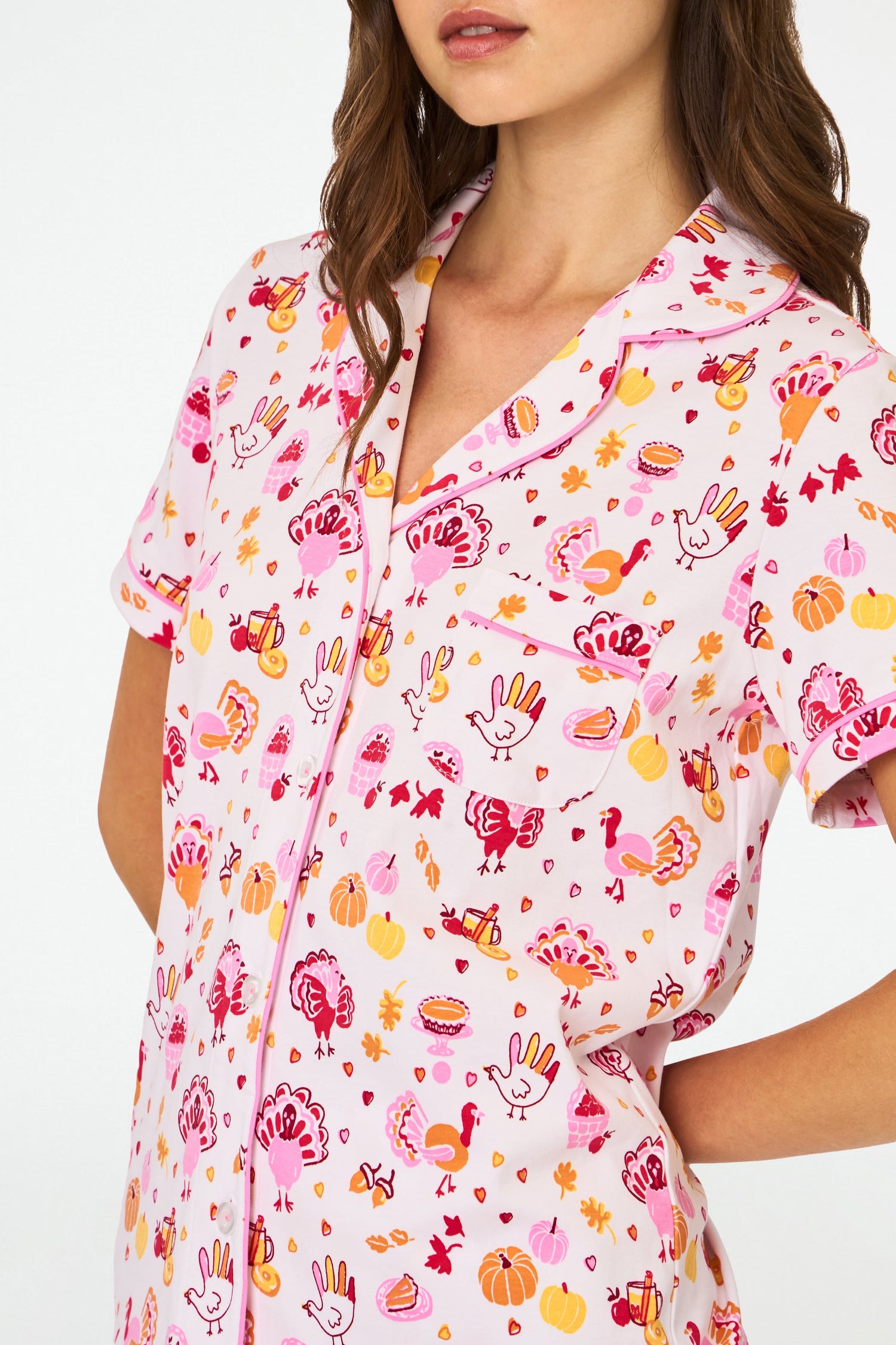 Roller Rabbit Orange Fall-A-Palooza Polo Pajamas