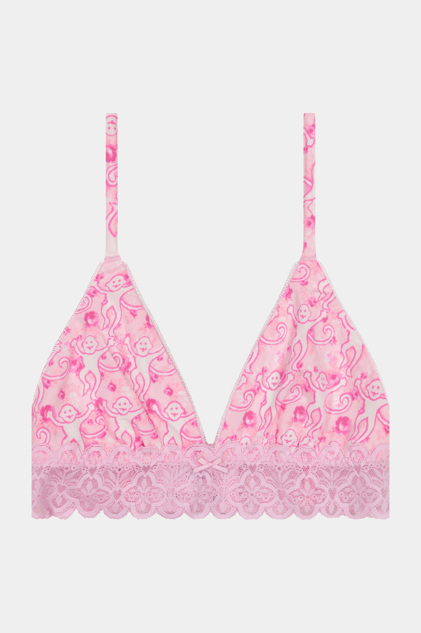 Roller Rabbit Pink Monkey Rosette Mercer Bralette
