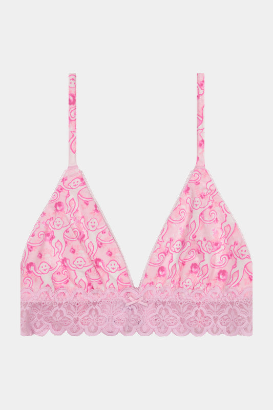 Roller Rabbit Pink Monkey Rosette Mercer Bralette