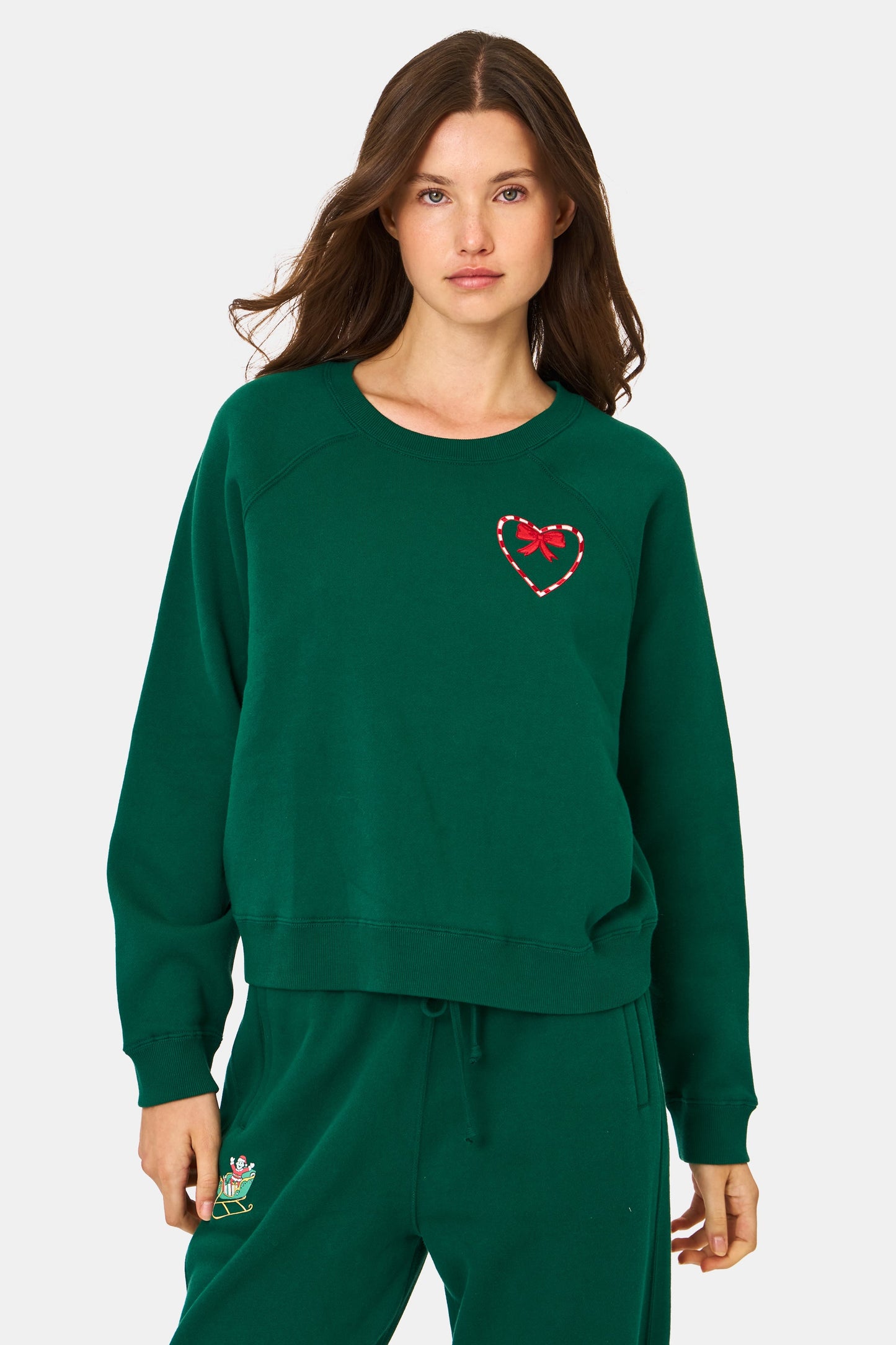 ROLLER RABBIT GREEN SNOW VILLAGE CREWNECK