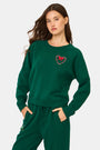 ROLLER RABBIT GREEN SNOW VILLAGE CREWNECK