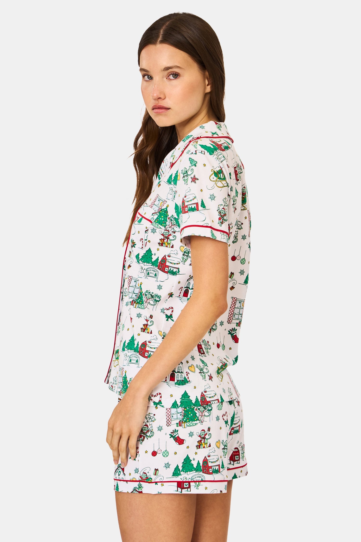 ROLLER RABBIT GREEN SNOW VILLAGE POLO PAJAMAS