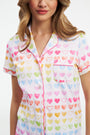 Watercolor Hearts Polo Pajamas