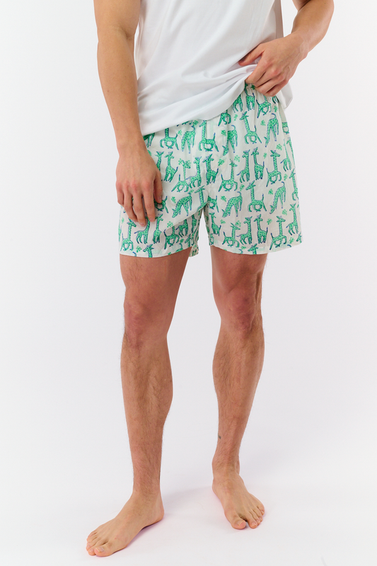 Roller Rabbit Green/Pink Mens Gigi Giraffe Boxer Set