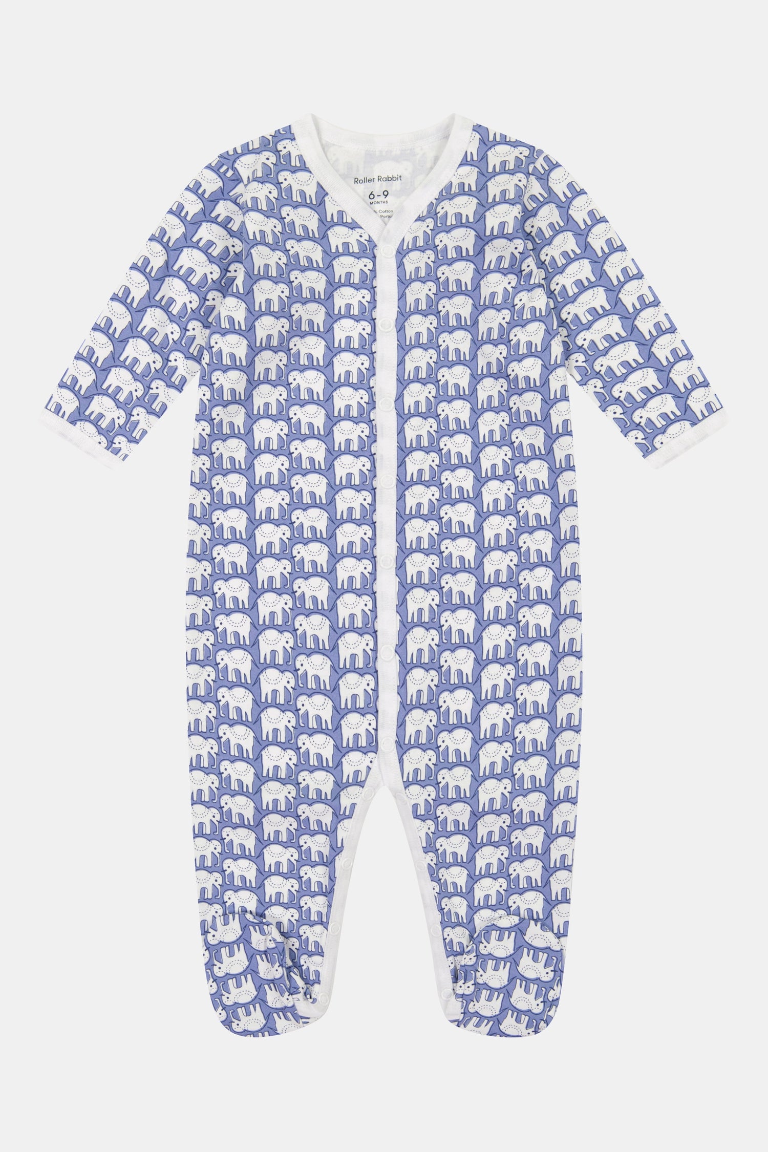 Roller Rabbit Blue Infant Hathi Footie Pajamas