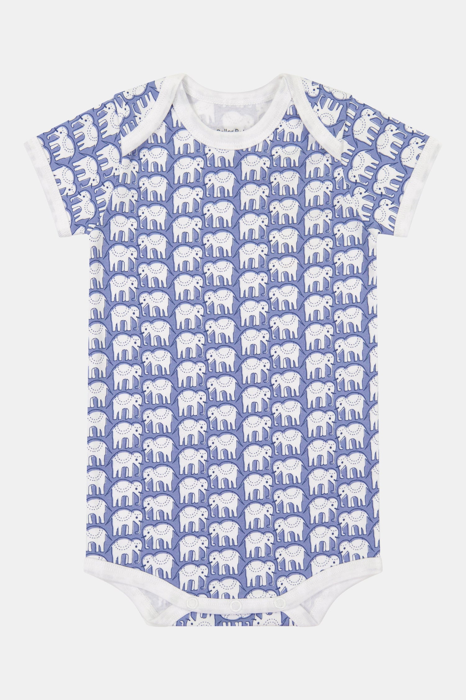 Roller Rabbit Blue Infant Hathi Short Sleeve Onesie