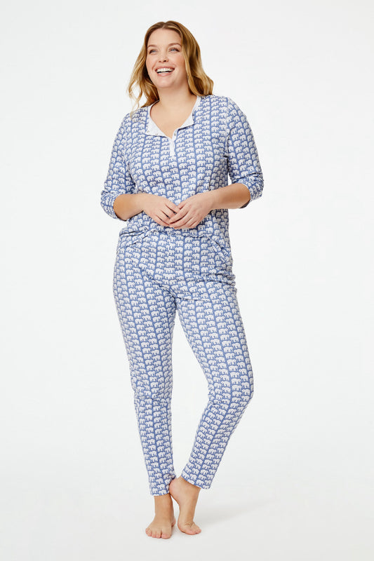 Roller Rabbit Blue Hathi Pajamas