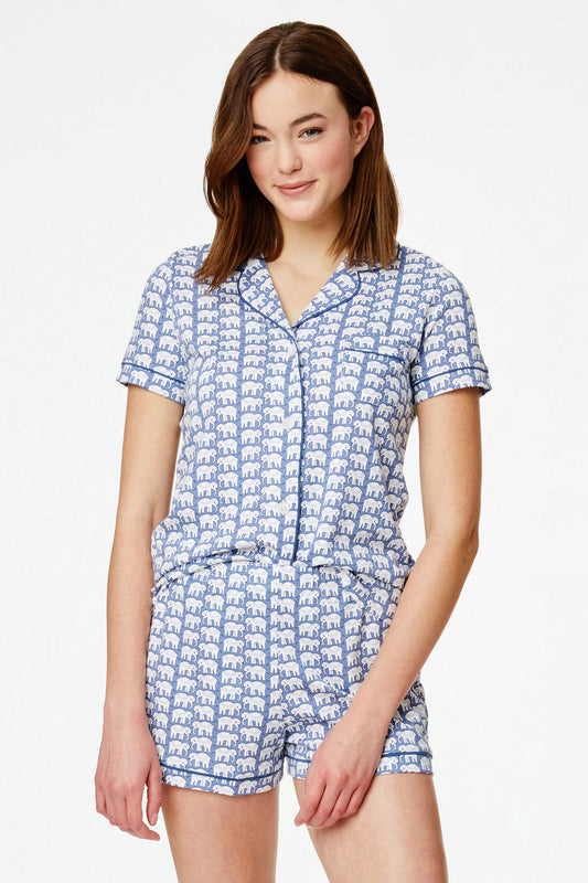 Roller Rabbit Blue Hathi Polo Pajamas